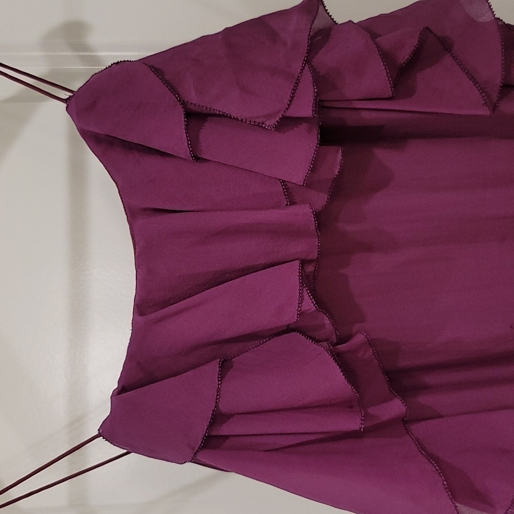 Rebecca Taylor Silk Purple Ombre Spaghetti Straps Mini Dress - Size 8 - Picture 6 of 10